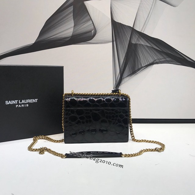 YSL专柜款女包 聖羅蘭經典款復古龜紋壓花鏈條包 YSL肩背斜挎包 441972  jjh1066